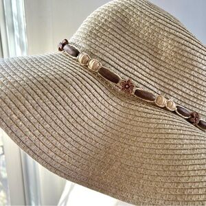 Wet Products Inc Coastal Headwear 100% Natural Fibre Floppy Beaded Summer Hat